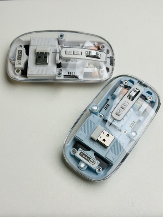 GearUP WM30 Transparent Crystal 2.4G + Bluetooth Magnetic Wireless Mouse